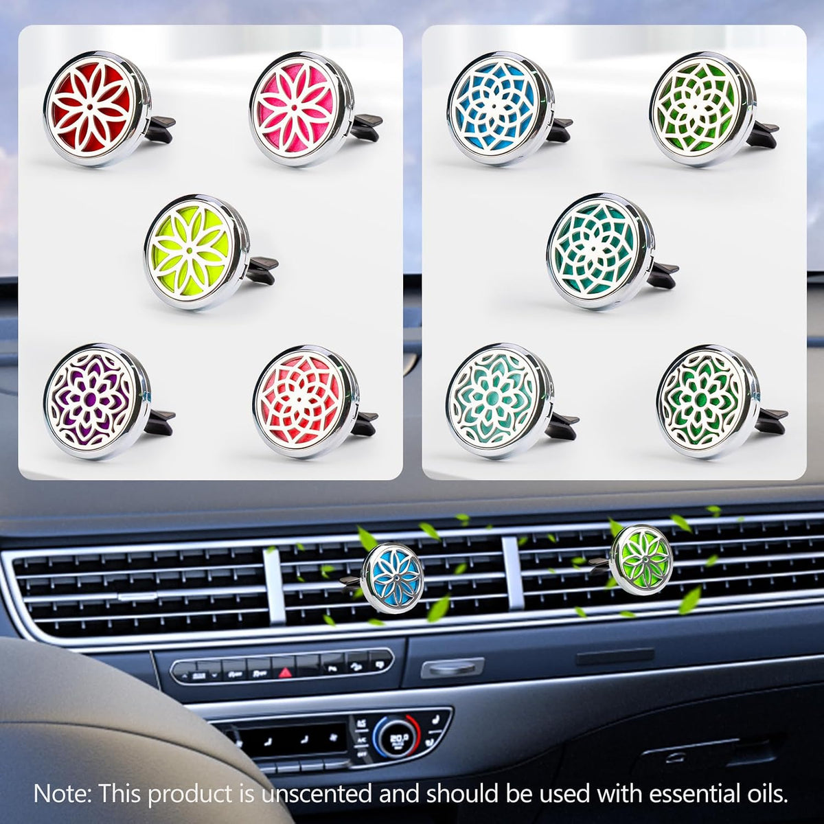 Car Vent Diffuser Clips with Refill Pads
