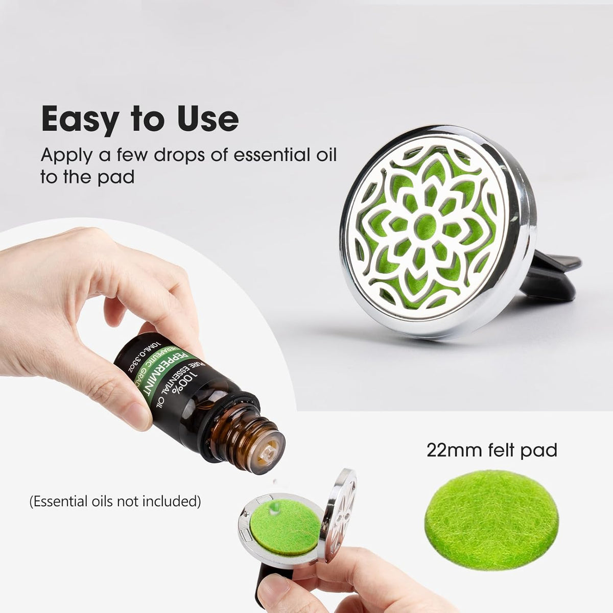 Car Vent Diffuser Clips with Refill Pads