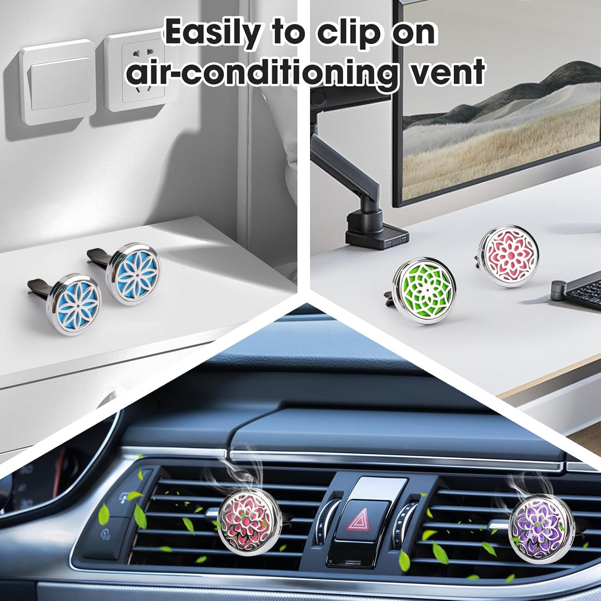 Car Vent Diffuser Clips with Refill Pads